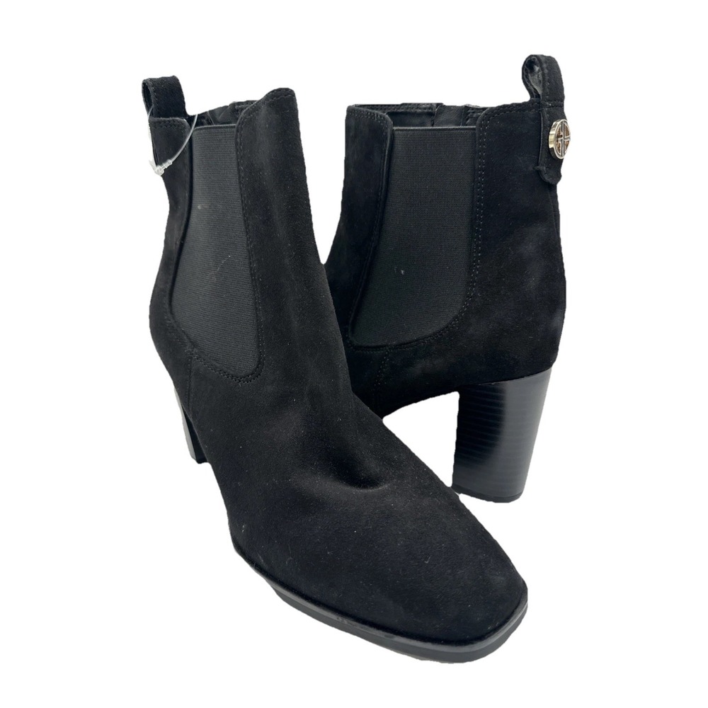 NEW GIANI BERNINI Womens Black Brigittie Square Toe Block Heel Booties Size 8